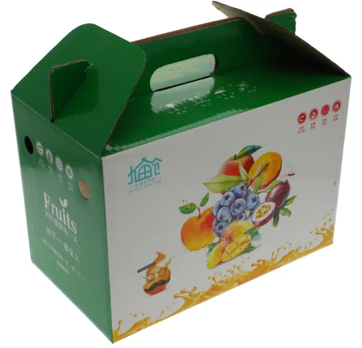 Schöne benutzer definierte Druck Öko faltbare Wellpappe Lebensmittel verpackung Recycling papier Karton Obst Geschenk box