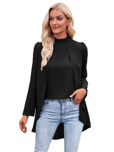 Femmes élégantes à manches longues Blouses 2023 automne printemps Blouses dames urbain dame ample décontracté irrégulière chemise hauts Blouse - Product Image 5