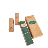 Boîte d'emballage cadeau pour cosmétiques et soins de la peau en papier kraft recyclé avec logo personnalisé en feuille d'or