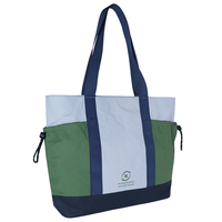 Bolsa de Mano con Cierre de Cremallera Minimalista y Ecológica de la Serie Color-blocking de Tyvek de Nuevo Diseño, Adecuada para Viajes, Salidas Diarias y Playa