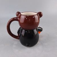 Mug en céramique personnalisé créatif pour Halloween et anniversaire, motif petit ours squelette et citrouille