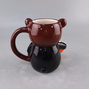 Tazza in Ceramica Personalizzata Creativa per Halloween e Compleanno con Orsetto Scheletro e Zucca - Product Image 3