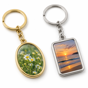 Llavero Metálico Personalizado con Foto Botánica al Atardecer, Logotipo Personalizado, Regalo Promocional al por Mayor, Fabricante OEM, Llavero a Granel - Product Image 1