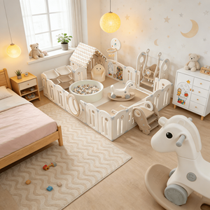 <span class=keywords><strong>Parc</strong></span> de jeu <span class=keywords><strong>pour</strong></span> bébé moderne et sécurisé avec pliage facile, <span class=keywords><strong>espace</strong></span> de jeu extra large <span class=keywords><strong>pour</strong></span> bébés et enfants, utilisation à domicile - Product Image 5