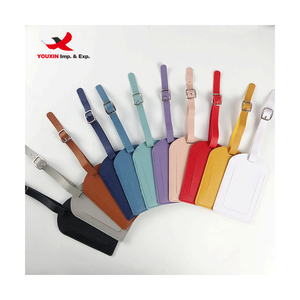 ป้ายติดกระเป๋าเดินทางคุณภาพสูง หนัง PU ป้ายชื่อกระเป๋าเดินทางสีพื้น โลโก้สั่งทำได้ - Product Image 2