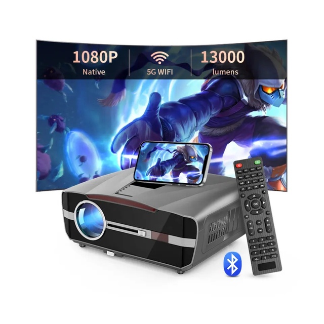NEW Global Version Super High Brightness 4K Projector 300inch Multimedia Movie Full HD 1080p Android 9 OS Dual-band Wi-Fi