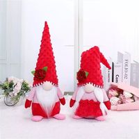 Poupée elfe en peluche faite à la main Lucky Swedish Tomte Couple 2 pièces pour la décoration de la maison de la Saint-Valentin