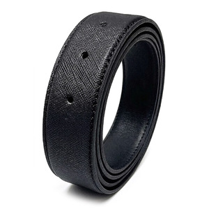 Correa de Repuesto de Cuero Vacuno Genuino Saffiano de 33 mm y 5 Agujeros, Hecha en Corea, 110 cm, Sin Hebilla, Modelo 5H-33-110-Saffiano, Unisex - Product Image 2