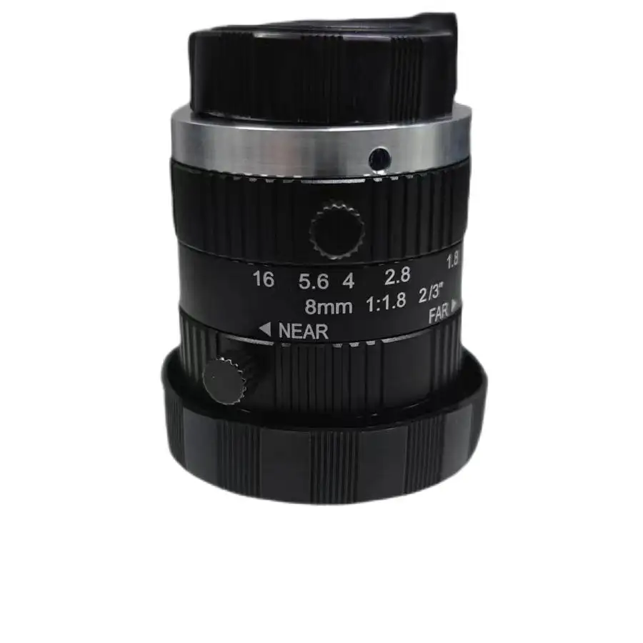 Lente de câmera industrial de visão mecânica 2/3 "5MP 8mm Comprimento Focal Fixo FA Máquina Vision C Lente de montagem