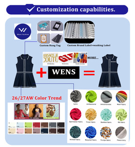 Vestido de <span class=keywords><strong>Tenis</strong></span> Personalizado Blanco de Poliéster de Secado Rápido con Dobladillo de Burbuja y Cuello Ajustable, Falda Deportiva Transpirable <span class=keywords><strong>para</strong></span> <span class=keywords><strong>Mujer</strong></span> - Product Image 6