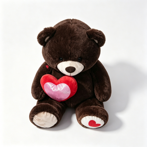 Oso de peluche marrón oscuro personalizado, oso de peluche con corazón, oso marrón con corazón de peluche, oso de peluche con corazón de amor - Product Image 5