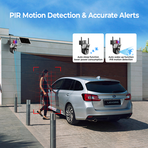 Carte SIM 4G LTE personnalisable en usine Caméra CCTV V380 4G à double objectif pour l'extérieur sans fil à énergie solaire avec détection de mouvement PTZ Pir - Product Image 3