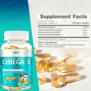 Cápsulas de Aceite de Pescado Omega-3 Halal al por Mayor del Fabricante, Suplementos de Gelatina Blanda 3-6-9, Cápsulas de Aceite de Krill Omega 3 de 1000mg - Product Image 2