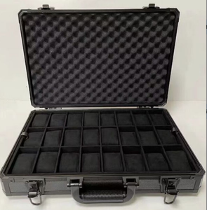 Luxury Black Rectangle Watch <b>Box</b> With Snap Closure Faux Suede Interior <b>Lockable</b> Leatherette Case - Product Image 3