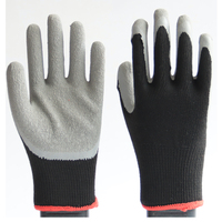 Gants de travail d'hiver en coton thermique froissé avec paume enduite de latex pour temps froid