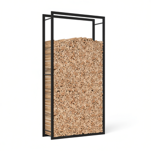 Soporte para Leña de Acero Negro Mate de 31.5x11x60.6 Pulgadas, Accesorio Moderno para Chimenea - Product Image 1