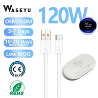 Câble de charge super rapide 120W USB Type C 7A avec étiquette dorée pour téléphone portable Xiaomi 17 et batterie externe
