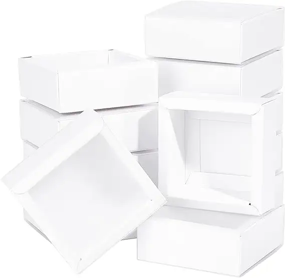 사용자 정의 투명 젖빛 PVC 커버 서랍 상자 수제 비누 상자 정사각형 흰색 크래프트 파티 호의 치료를위한 포장 상자 선물