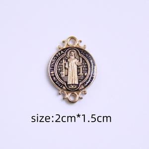 Groothandel Twee Gaten St.Benedict Bedels 2*1.5Cm Rozenkransdelen Diy Armband Katholiek Gekleurd Email St.Benedict Charme Voor Het Maken - Product Image 6