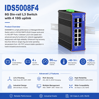 Switch Ethernet Industrial Administrado de 8 Puertos 10/100/1000Mbps con 4x 10G SFP, Switch de Red L3