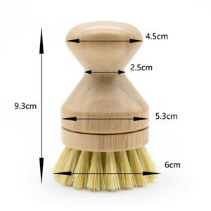Bamboo Handle Kitchen Dish <b>Brush</b> with Detachable Head Natural Sisal Bristle Pot Scrubber for Cleaning - Product Image 4