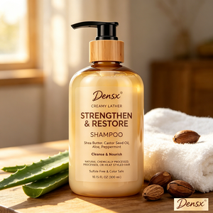 Shampooing Nourrissant et Fortifiant au Beurre de Karité Naturel, Menthe et Aloès, <span class=keywords><strong>Sans</strong></span> Sulfate, Compatible Couleurs, Huile de Ricin pour Cheveux Bouclés, Marque Blanche - Product Image 3