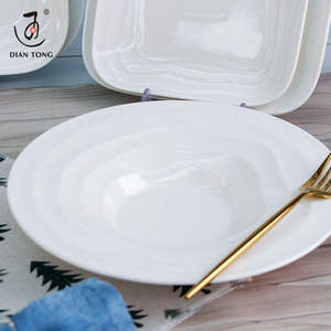 Vajilla de Cerámica Blanca para Bodas Europeas con Logotipo Personalizado, Apta para Lavavajillas, Juego de Platos y Tazones para Restaurante - Product Image 2