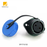 Connecteur étanche IP68 de type plaque à deux trous SP17 pour l'aviation industrielle, mâle et femelle, 2 à 9 cœurs, rond, plaqué or, 10A, alimentation