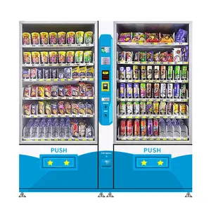 Intelligente 24-Stunden-Online-Selbstbedienung Große Kapazität für Snacks und Getränke Verkaufs automat mit Doppels chränken