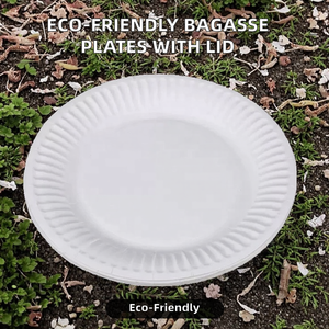 Assiettes biodégradables et compostables en pulpe de canne à sucre de 6 pouces, assiettes jetables en bagasse, robustes, compatibles micro-ondes, écologiques - Product Image 2