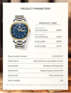 Reloj de cuarzo 5567 rentable para hombre, correa de acero inoxidable a la moda, relojes de pulsera para hombre, manecillas luminosas, reloj de negocios con fecha automática - Product Image 6
