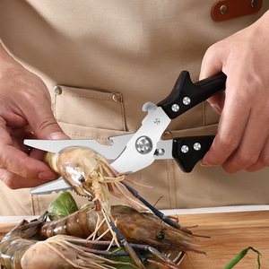 En stock: tijeras para huesos de pollo de acero inoxidable, tijeras domésticas de alta resistencia, herramienta multifuncional para desespinar pescado con - Product Image 1
