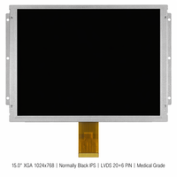 Modul LCD IPS XGA 15 Inci 1024x768 Kelas Medis 400 Nits LVDS 20 PIN untuk Mesin Dialisis Darah & Monitor Klinis