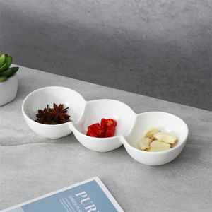Hot Sale Restaurant Kitchen Decoration 3 Compartment Sauces Dipping Dish Nuts Candy <strong>Tapas</strong> Serving Dishes - Product Image 4