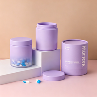 Pot en verre à large ouverture personnalisable pour 90 capsules, récipient durable pour le stockage de poudre de vitamine C, emballage pour compléments alimentaires à base de plantes
