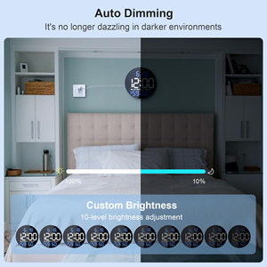 New Custom Battery <b>Digital</b> Color Alarm Snooze Brightness Adjustable Count Up/Down Remote Modern LCD ABS Material Circular <b>Clock</b> - Product Image 4