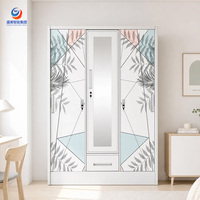 Armoire portable et armoire à portes coulissantes avec armoire moderne - Installation facile, idéale pour la location et les studios
