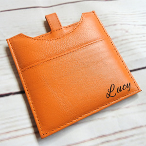 Customized PU leather mini pocket <b>mirror</b>, Korean style, suitable for students, portable birthday gift. - Product Image 3