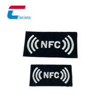 Etiquetas NFC RFID Personalizadas, Mini Parches Tejidos, Venta al Por Mayor, Lavables, Resistentes al Agua, Reutilizables, Termoadhesivos para Ropa de Marca