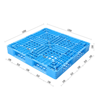 1200x1200mm HDPE Six Coureurs Renforcé En Acier de Défilement Ligne Par Ligne de Palette Nouvellement Conception Palette En Plastique pour Entrepôt TP-1212WT