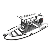 Bateau pneumatique RIB de haute qualité de 19 pieds, 580, double coque en aluminium, PVC/Hypalon, avec table centrale
