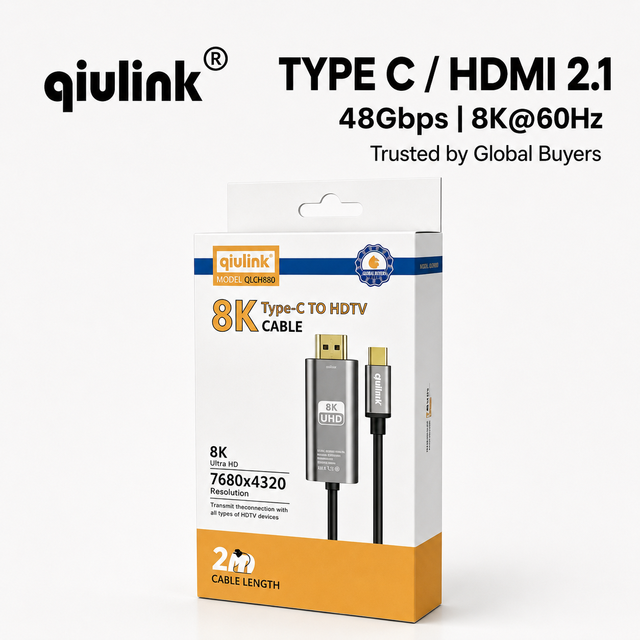 Type C to HDTV Cable 8K UHD 7680x4320 Video Cord Aluminum Shell Laptop Phone Monitor Projector  Stable Signal Transfer