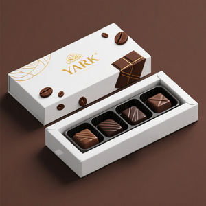 Boîte à chocolat en carton rigide en gros avec plateau d'insertion blister 5/10, estampage à chaud doré, boîte à chocolat personnalisée - Product Image 1