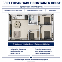 Casa Contenedor Europea Moderna Expandible de Precisión, Ventanas de Aleación de Aluminio de Alta Calidad, Casa Móvil para Oficina en Casa o Uso en Villa