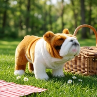Boneka Anjing Inggris Realistis Custom Grosir, Mainan Anjing Bulldog Berkerut Wajah Terserut, Boneka Hewan Simulasi, Hadiah Plushie Anjing