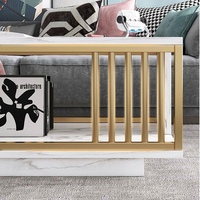 Table basse minimaliste de haute qualité au design moderne et unique pour appartement, 2 niveaux, en bois et acier
