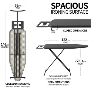 Planche à <span class=keywords><strong>repasser</strong></span> robuste avec housse épaisse résistante à la chaleur, <span class=keywords><strong>table</strong></span> pliante stable à pieds en T <span class=keywords><strong>pour</strong></span> blanchisserie d'hôtel, usage commercial en gros - Product Image 2