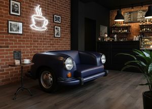 Canapé en cuir d'inspiration automobile vintage avec design de phares classiques pour salon, hôtel, club, intérieur de maison, mobilier d'intérieur - Product Image 2