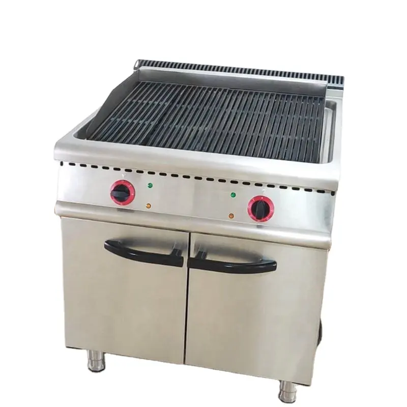 Attrezzatura da cucina per griglia commerciale di alta qualità griglia per Barbecue elettrica in acciaio inossidabile 304 griglia per roccia lavica a Gas con armadio