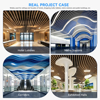 Panneau de plafond linéaire en aluminium argenté à grande portée pour aéroport, gare et terminal